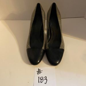 Anne Klein black and plaid heels. Size 8. Heel height 3.5 inches.
